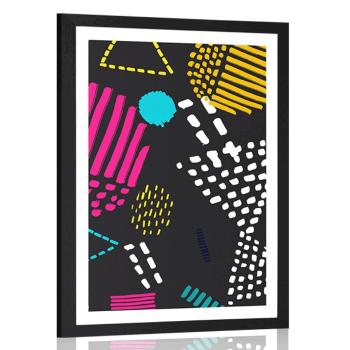 Plakat z passe-partout nowoczesny wzór Memphis - 20x30 black