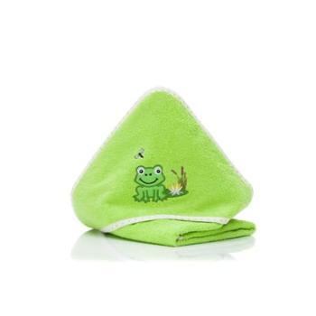 fillikid Ręcznik kąpielowy z kapturem żaba zielony 75x75 cm