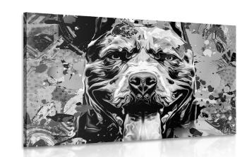 Obraz ilustracja psa w wersji czarno-białej - 90x60