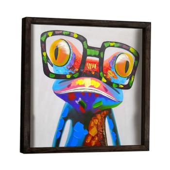 Obraz dekoracyjny w ramie Frog, 34x34 cm