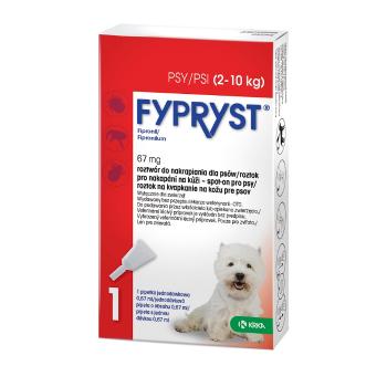 KRKA FYPRYST 67 mg roztwór do nakrapiania dla psów 2-10 kg na kleszcze i pchły
