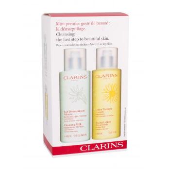 Clarins Cleansing Milk With Alpine Herbs Set zestaw Mleczko oczyszczające 400 ml + Tonik 400 ml dla kobiet Uszkodzone pudełko