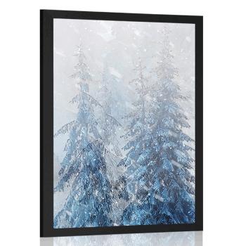 Plakat śnieżny krajobraz - 20x30 silver