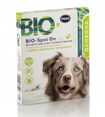 PESS BIO Spot-on krople na kleszcze i pchły dla średnich i dużych psów 4x2 g z olejkiem geraniowym i dimetikonem