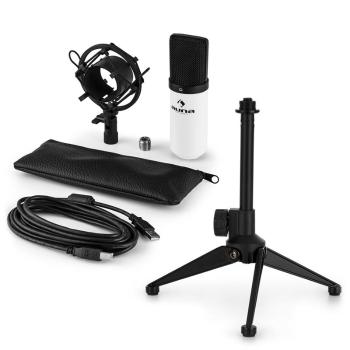 Auna MIC-900WH V1 zestaw mikrofon pojemnościowy ze statywem stołowym biały
