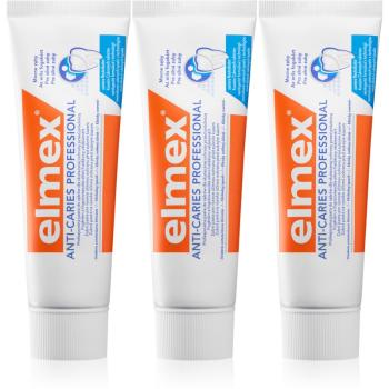 Elmex Anti-Caries Professional pasty do zębów chroniąca przed próchnicą 3 x 75 ml