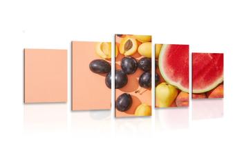 5-częściowy obraz soczyste letnie owoce - 200x100