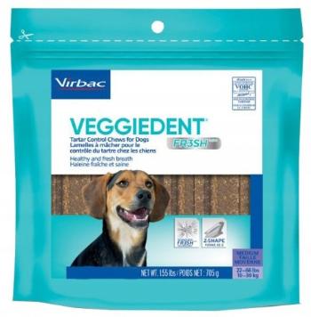 VIRBAC Veggiedent Fresh M (10-30 kg) gryzaki dla psa 15 szt.