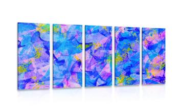 5-częściowy obraz pastelowa sztuka abstrakcyjna - 100x50