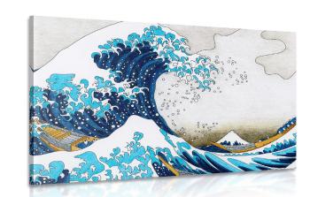 Obraz reprodukcja Wielka fala w Kanagawie - Katsushika Hokusai - 90x60