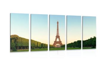 5-częściowy obraz punkt orientacyjny w Paryżu - 100x50