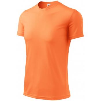 Koszulka sportowa dla dzieci, neonowa mandarynka, 134cm / 8lat