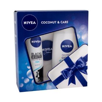 Nivea Care & Coconut zestaw Kremowy żel pod prysznic 250 ml + Antyperspirant Black & White Pure 150 ml + Krem do twarzy 30 ml W Uszkodzone pudełko