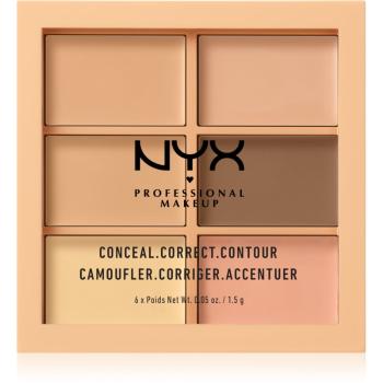 NYX Professional Makeup Conceal. Correct. Contour paleta do korygowania i konturowania odcień 01 Light 6 x 1.5 g
