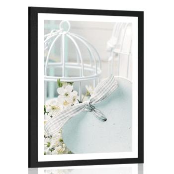 Plakat z passe-partout romantyczne zacisze w stylu vintage - 40x60 white