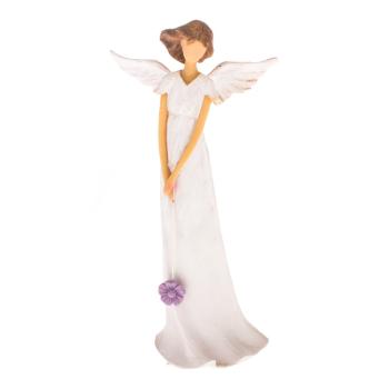 Dekoracyjna figurka Dakls Angel with a Bouquet, wys. 20 cm