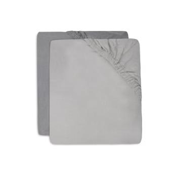 jollein Jersey Fitted Sheet 60x120cm Pack of 2 Soft Grey