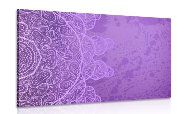 Obraz fioletowa arabeska na abstrakcyjnym tle - 120x80
