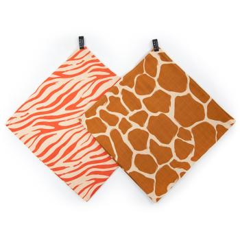 KLRK Home Wild Color Zebra&Giraffe pieluchy wielorazowe 96x96 cm 2 szt.
