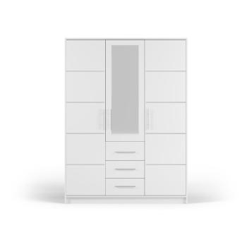 Biała szafa z lustrem 147x200 cm Derry – Cosmopolitan Design