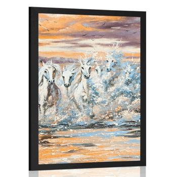 Plakat konie z wody - 20x30 white