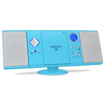 OneConcept V-12, wieża stereo, odtwarzacz CD, USB, SD, AUX, MP3, kolor niebieski
