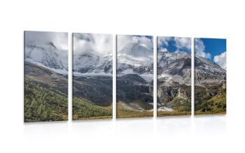 5-częściowy obraz majestatyczny krajobraz górski - 100x50