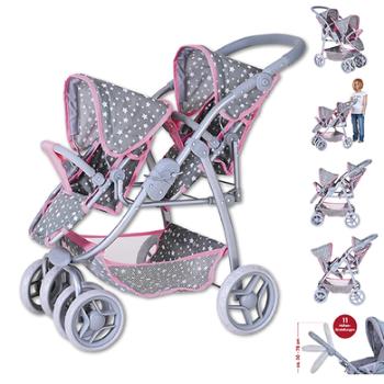 knorr® toys Milo wózek bliźniaczy dla lalek - Star grey