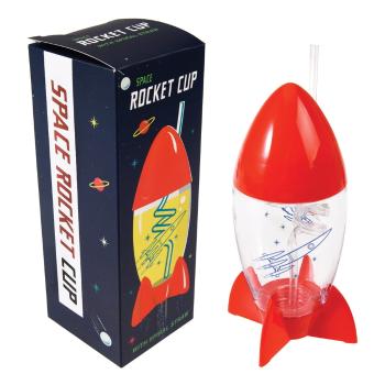 Kubek dla dzieci w kształcie rakiety ze słomką Rex London Space Age