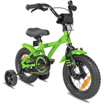 PROMETHEUS BICYCLES® GREEN HAWK Rower dziecięcy 12 , zielono-czarny od 3 lat z kołami podporowymi