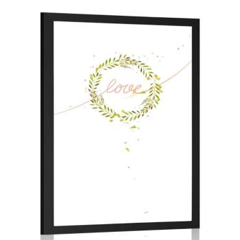 Plakat z minimalistycznym napisem Love - 30x45 silver
