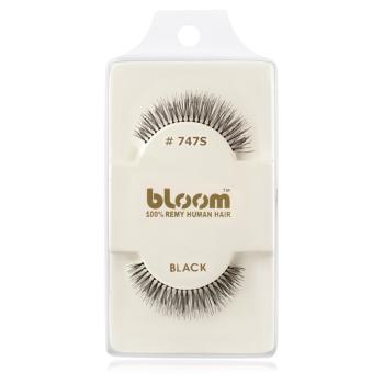 Bloom Natural naklejane sztuczne rzęsy z naturalnych włosów No. 747S (Black) 1 cm