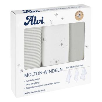 Alvi ® Pieluszki Molton 3-pack Twarze 80 x 80 cm