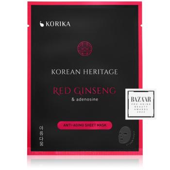 KORIKA Korean Heritage Red Ginseng & Adenosine Anti-aging Sheet Mask maska przeciwzmarszczkowa w płacie Red Ginseng