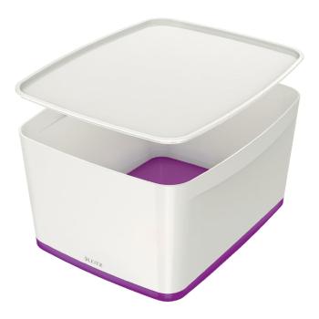 Biało-fioletowy pojemnik z pokrywką MyBox – Leitz