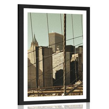 Plakat z passe-partout Manhattan - 60x90 black