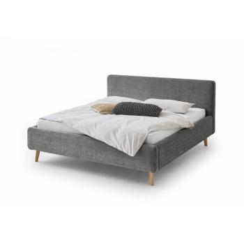 Ciemnoszare tapicerowane łóżko dwuosobowe 180x200 cm Mattis – Meise Möbel