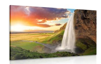 Obraz wspaniały wodospad na Islandii - 90x60