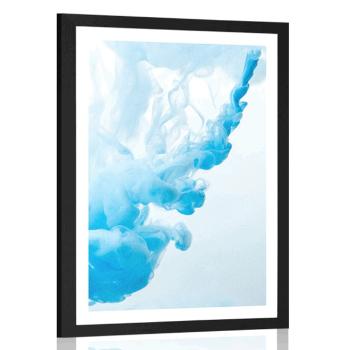 Plakat z passe-partout niebieski atrament w wodzie - 20x30 white