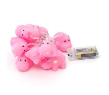 LED Łańcuch dekoracyjny 10xLED/2xAA 1,65m hipopotam