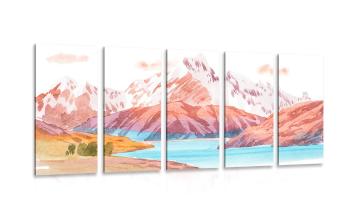 5-częściowy obraz piękny górski krajobraz - 200x100