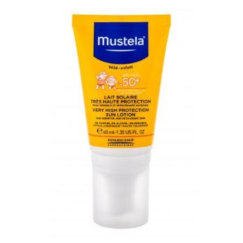 Mustela Solaires Very High Protection Sun Lotion SPF50 40 ml preparat do opalania ciała dla dzieci Uszkodzone pudełko