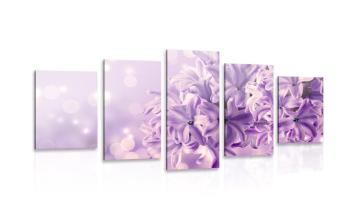 5-częściowy obraz fioletowy kwiat bzu - 200x100