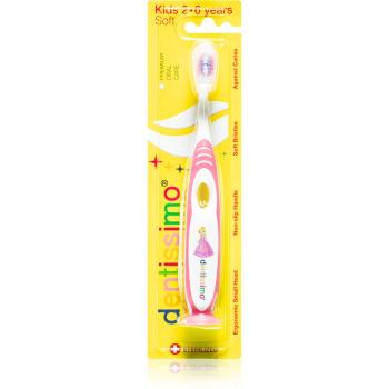 Dentissimo Toothbrushes Kids szczoteczka do zębów dla dzieci z nakładką soft odcień Pink 1 szt.