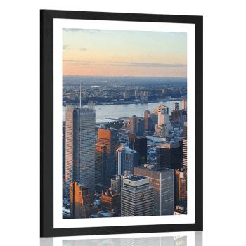 Plakat z passe-partout panorama Nowego Jorku - 30x45 white