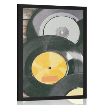 Plakat stare płyty gramofonowe - 30x45 white