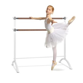 KLARFIT Barre Anna, podwójny drążek baletowy, 110 x 113 cm, średnica 2 x 38 mm, biały