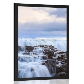 Plakat wodospady na Islandii - 40x60 black