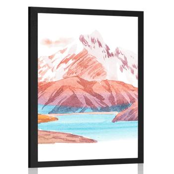 Plakat piękny górski krajobraz - 40x60 white