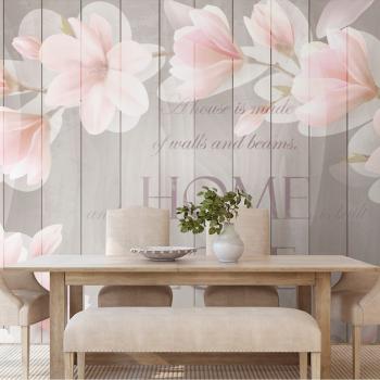 Tapeta vintage magnolie z napisem - 150x100